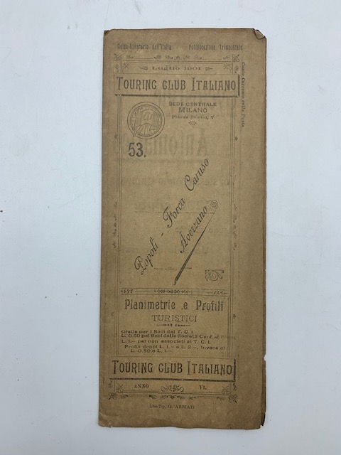 Touring Club Ciclistico italiano. 53. Planimetrie e profili ciclistici. Popoli-Forca Caruso-Avezzano